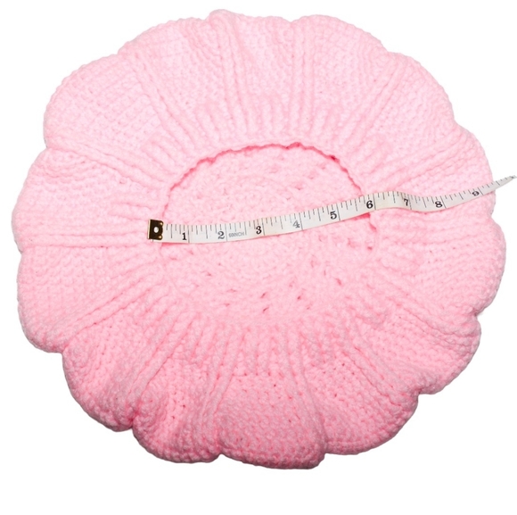 Designer Knit Pink Beret - Picture 6 of 9